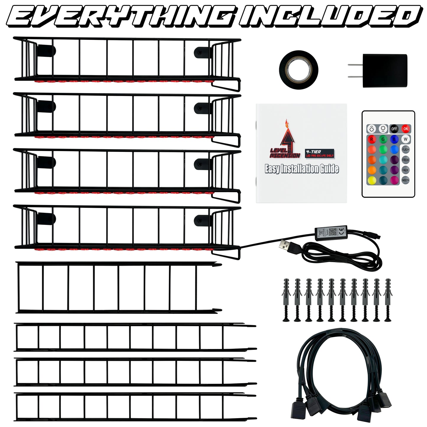 4-Tier LED Fire Escape Shelf