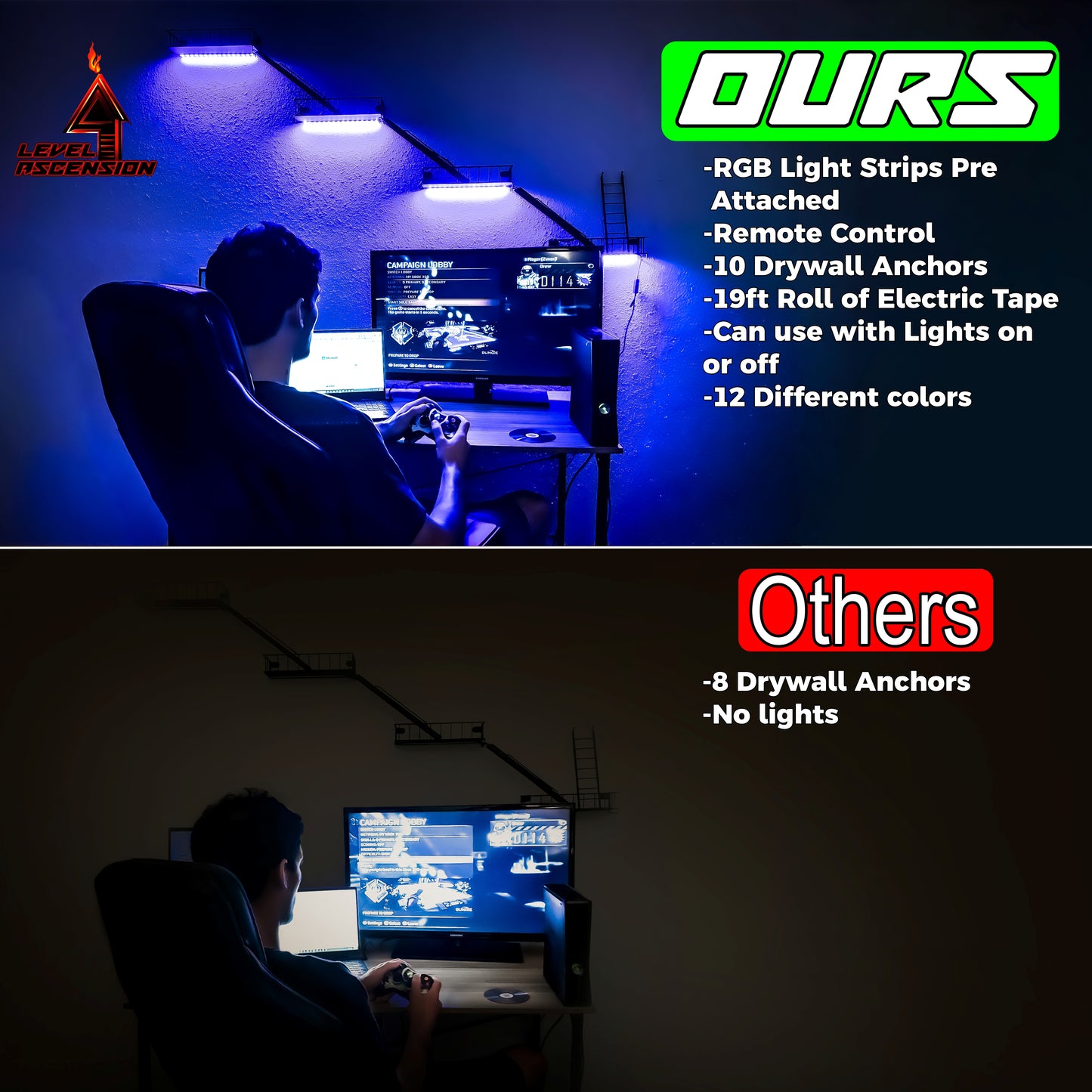 4-Tier LED Fire Escape Shelf